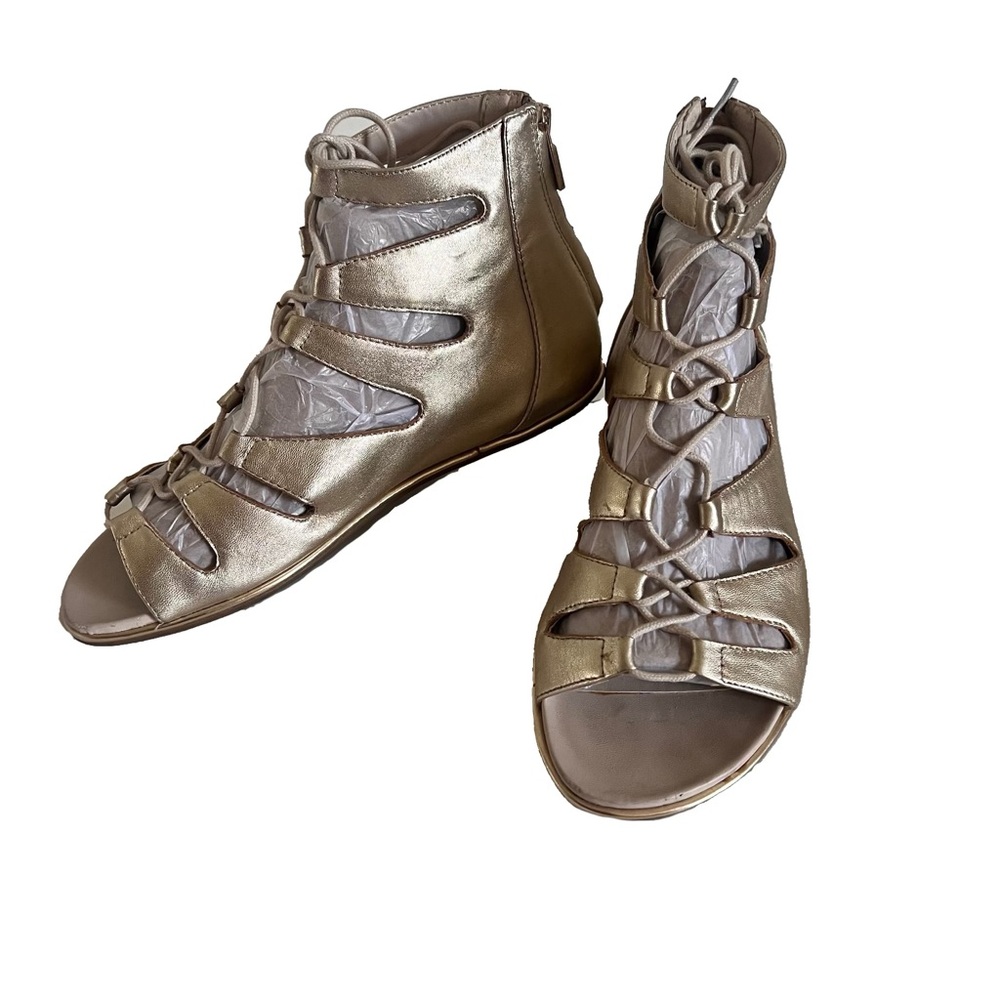 Kenneth Cole Ollie Gold Leather Sandals